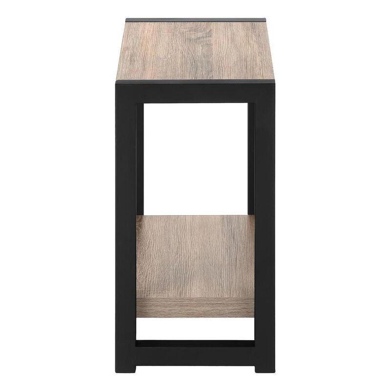 Accent Table, Side, End, Narrow, Small, 2 Tier, Living Room, Bedroom, Brown