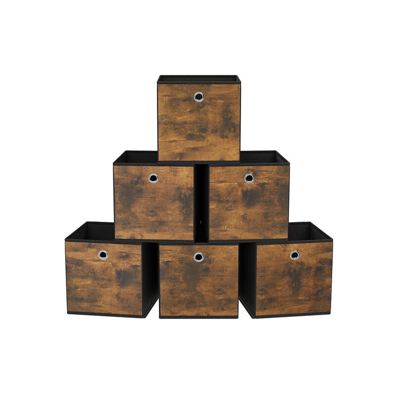 Foldable Storage Organizer Boxes &ndash; Set of 6 Storage Cubes for Clothes