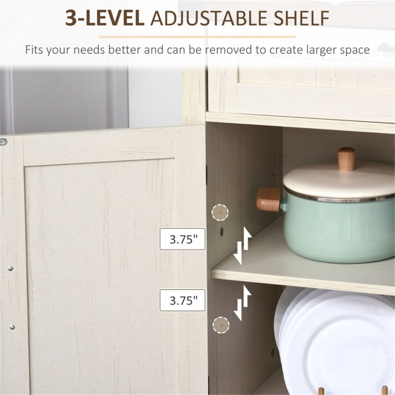 Modern Sideboard Buffet Cabinet with Shelves for Kitchen and Coffee Station