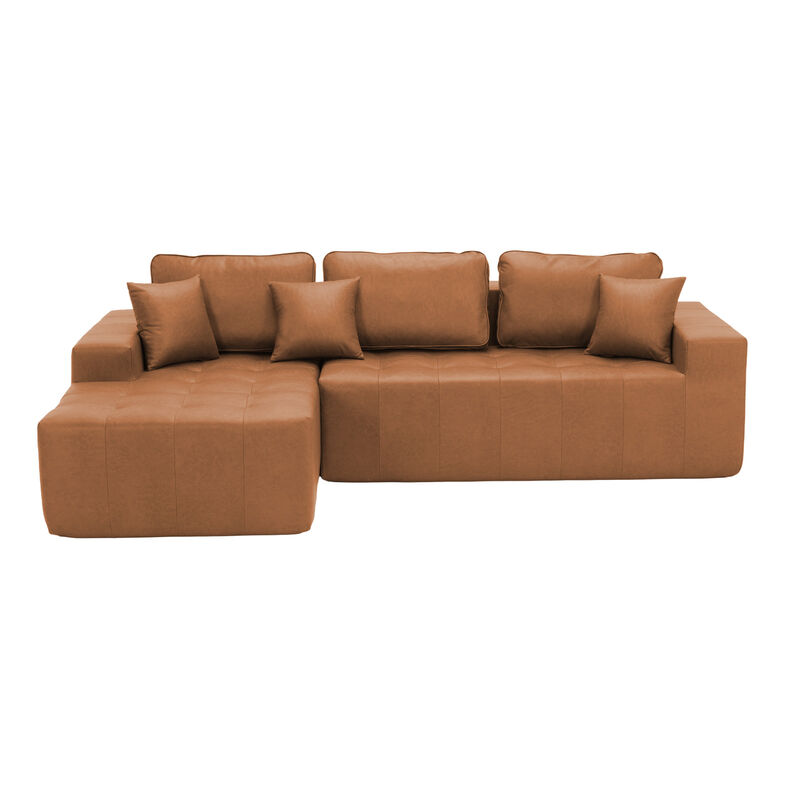 Lubcle Faux Leather Compression Sofa image number 0