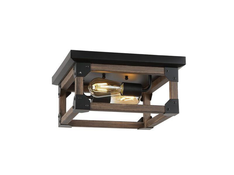 Cheshire 2-Light Iron Rustic Farmhouse LED Flush Mount