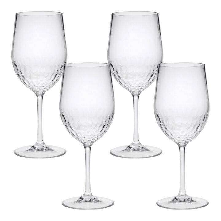 Set of 4 Tritan Plastic Stemmed Wine Glasses for Dining, Parties, and Everyday Use