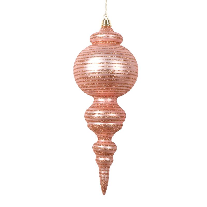 Vickerman 10" Matte Rose Gold Finial Ornament, 2 per Bag. image number 0