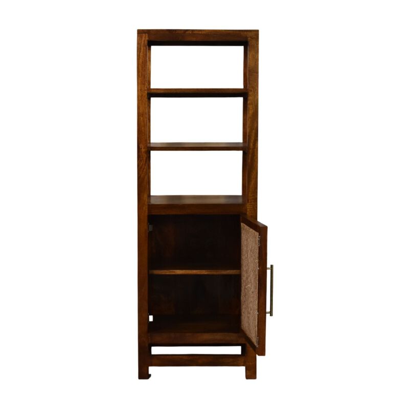 Artisan Furniture Solid Wood Chestnut Cane Door Display Unit, Brown image number 5