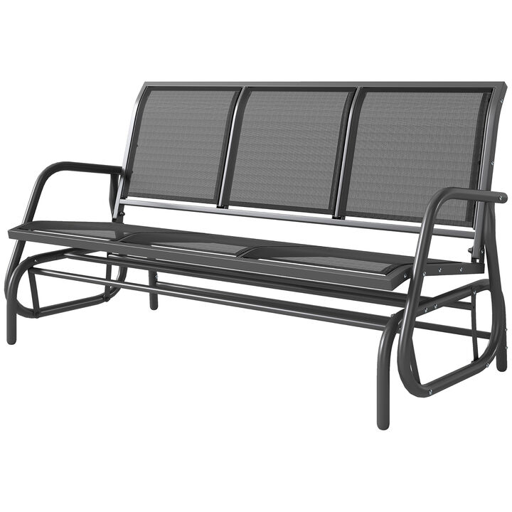 Hivvago 3-Seat Patio Swing Bench with Breathable Mesh
