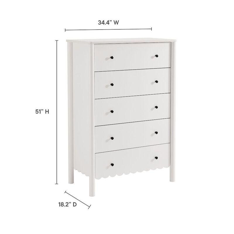 Emmeline Scalloped 5-Drawer Chest image number 1