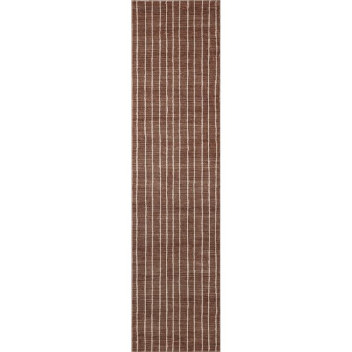 Orton Distressed Ticking Stripe Non-Slip Machine-Washable Area Rug