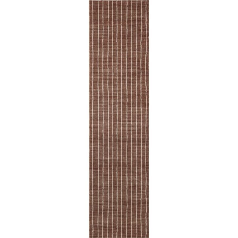 Orton Distressed Ticking Stripe Non-Slip Machine-Washable Area Rug image number 0