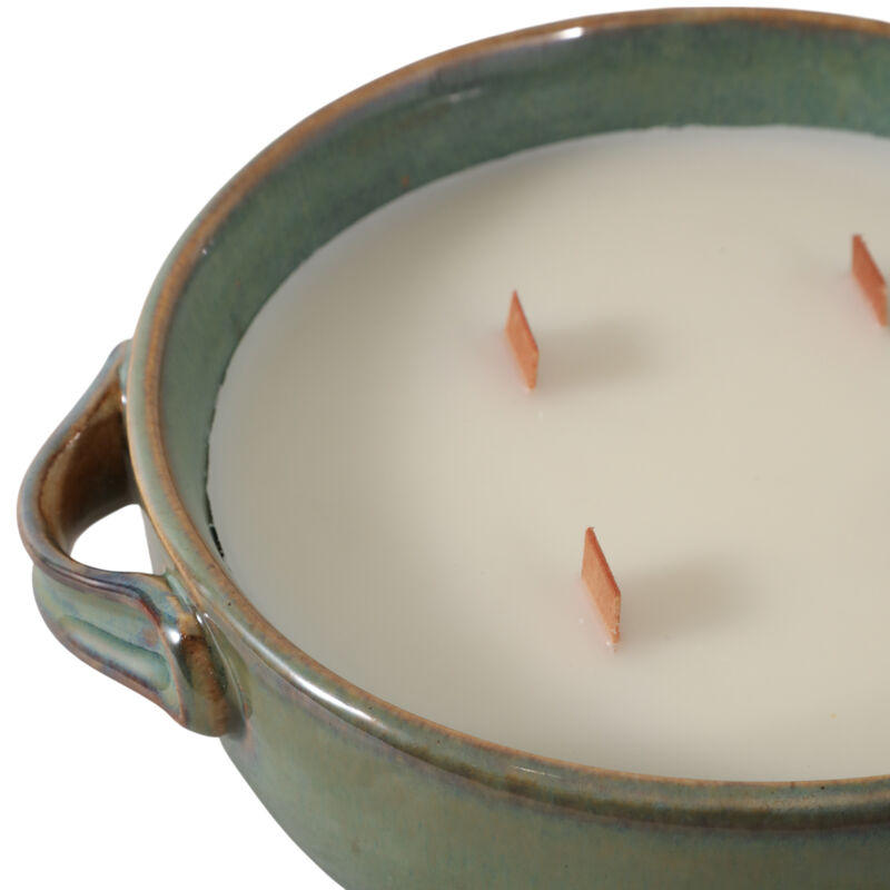 8" 14 Oz Lakeside Rain Candle, Green image number 5
