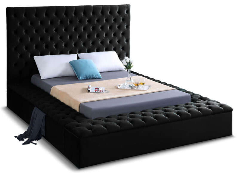 Meridian Furniture Bliss Black Velvet King Bed