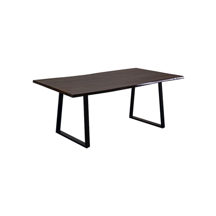 Porter Designs Manzanita Live Edge Solid Sheesham Wood Dining Table, Gray