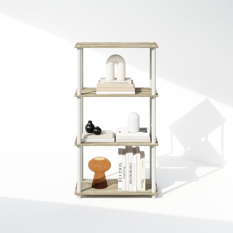 Turn-N-Tube 4-Tier Multipurpose Shelf Display Rack, Shelving Unit, Bookcase