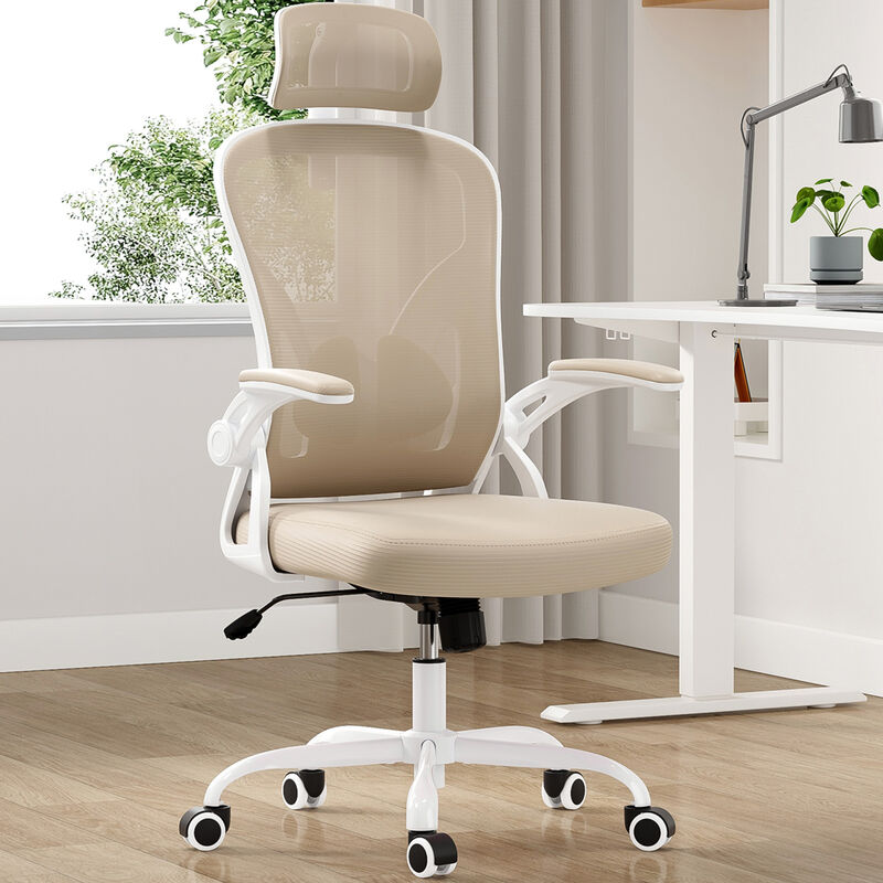 GOODSILO Ergonomic Office Chair with Adjustable Lumbar Support and Flip-Up Armrests image number 1