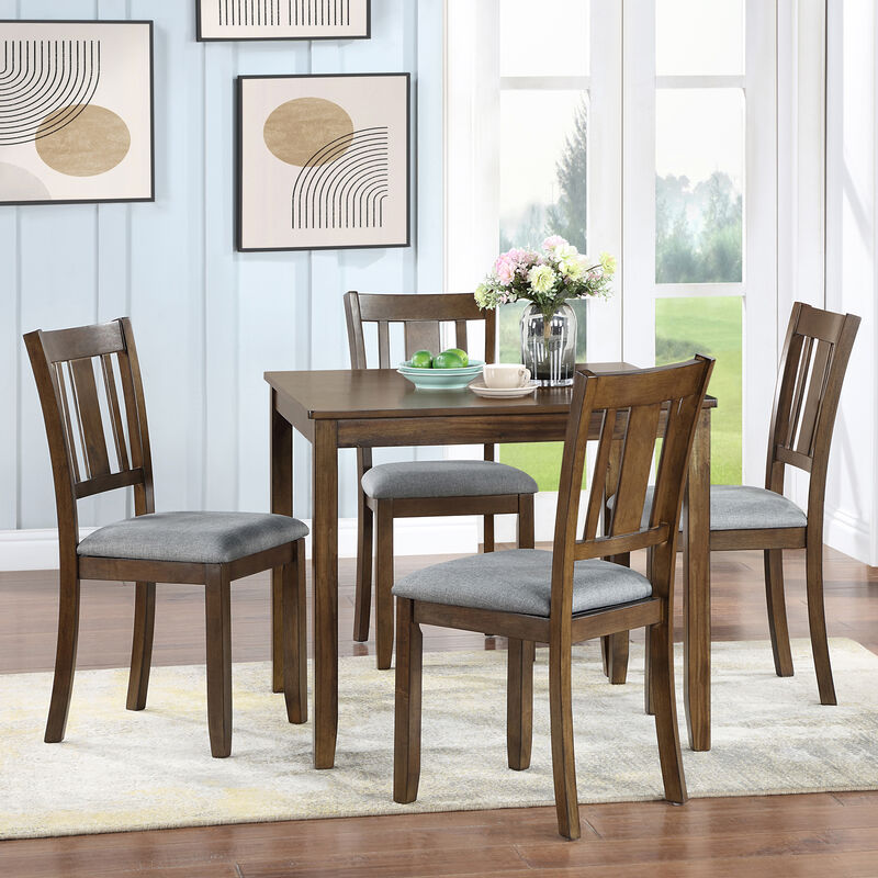Merax Elegant 5-Piece Solid Wood Dining Set