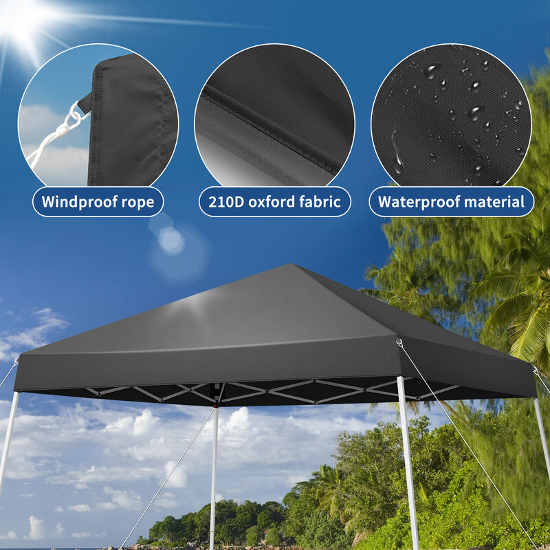 Instant Pop-Up Canopy with Slant Legs, Foldable Outdoor Tent for Patio & Camping