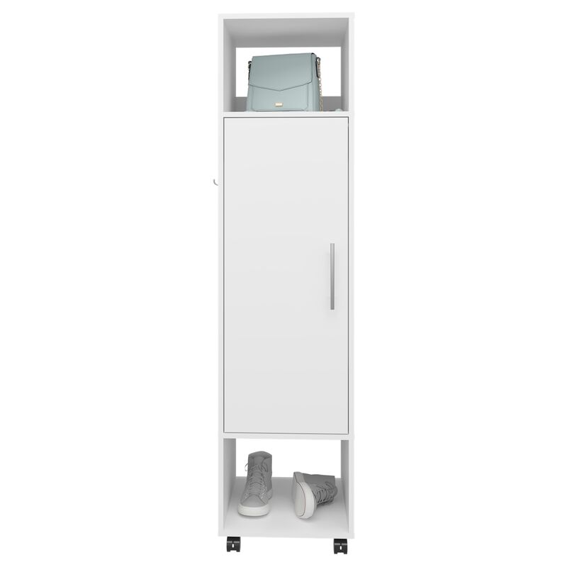 Ambler Armoire 62.9"H, with 1 Door, 3 Shelves, and Full-Length Mirror, White