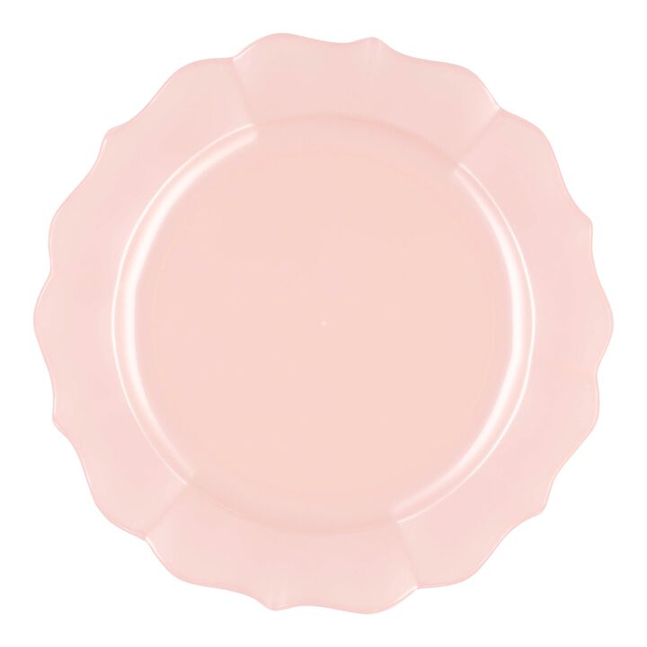 7.5" Pearl Pink Round Lotus Plastic Salad Plates (120 Plates)