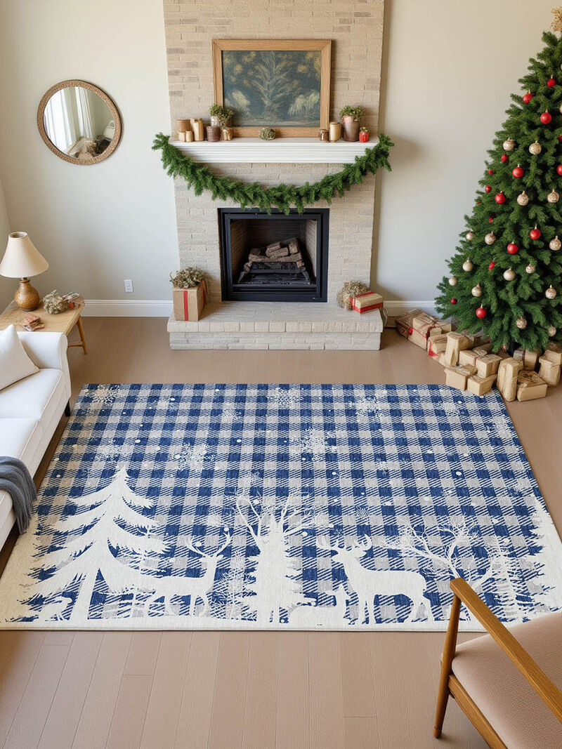 Merry & Bright MY26 Blue 8' x 10' Rug