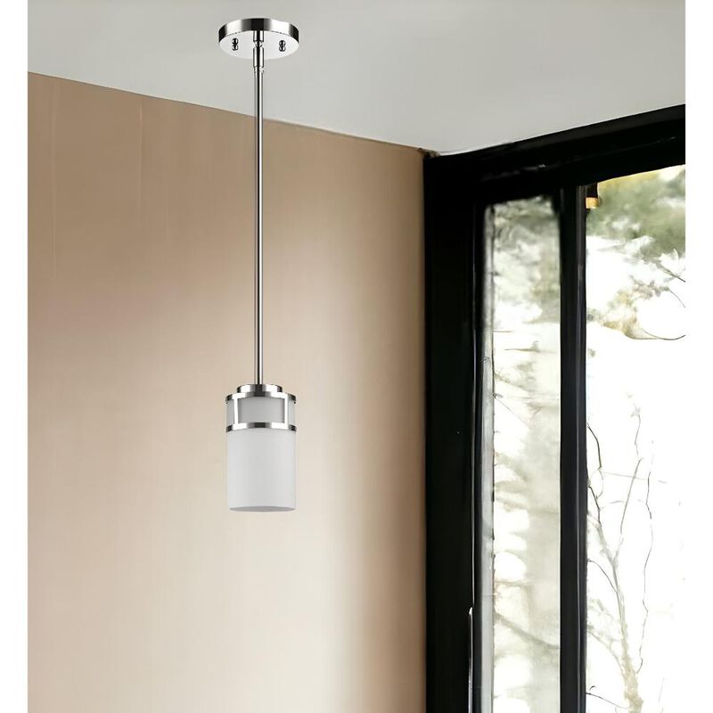 Hivvago Silver Minimalist Cylindrical Hanging Light