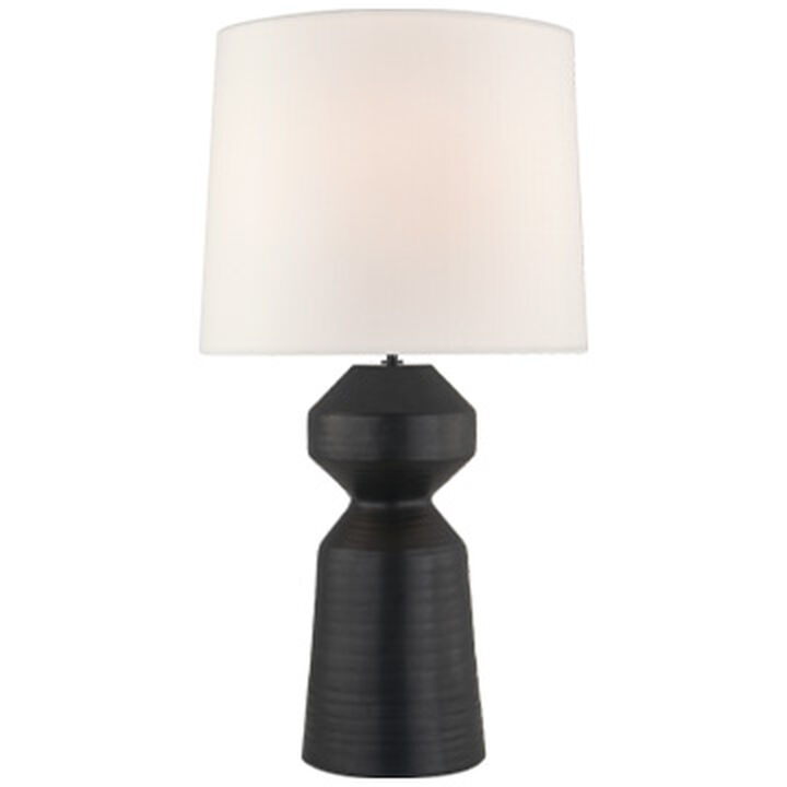 Nero Large Table Lamp in Matte Black with Linen Shade