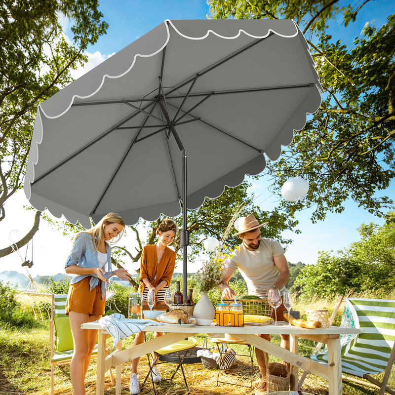Outdoor Crank Tilt Umbrella &ndash; Adjustable Market Shade for Patio or Backyard image number 6