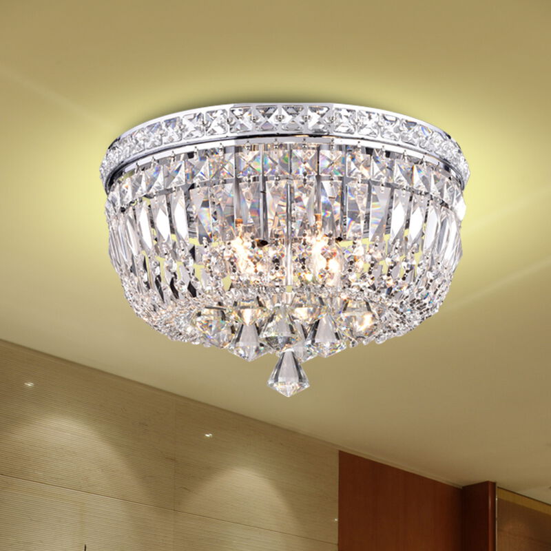 Josie 4-light 15" Chrome and Crystal Flushmount Chandelier image number 5