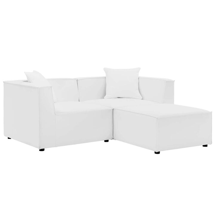 Modway - Saybrook Outdoor Patio Upholstered Loveseat and Ottoman Set
