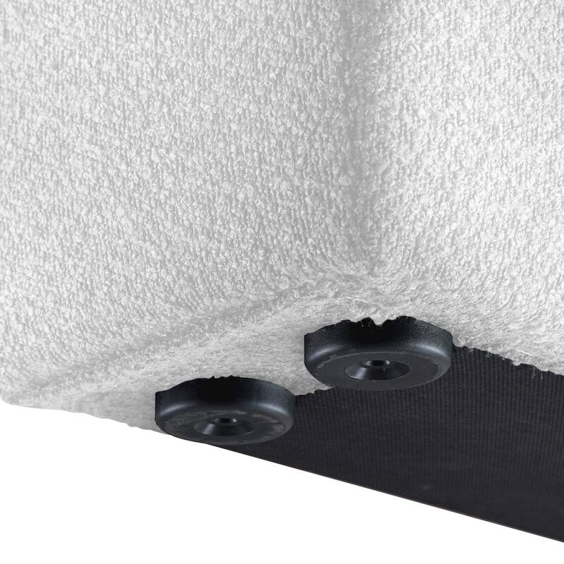 Meridian Furniture Terra White Boucle Fabric Full Bed