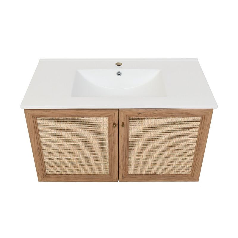 Classe 36 in. Wall Hung Bathroom Vanity with Ceramic Sink Top image number 8
