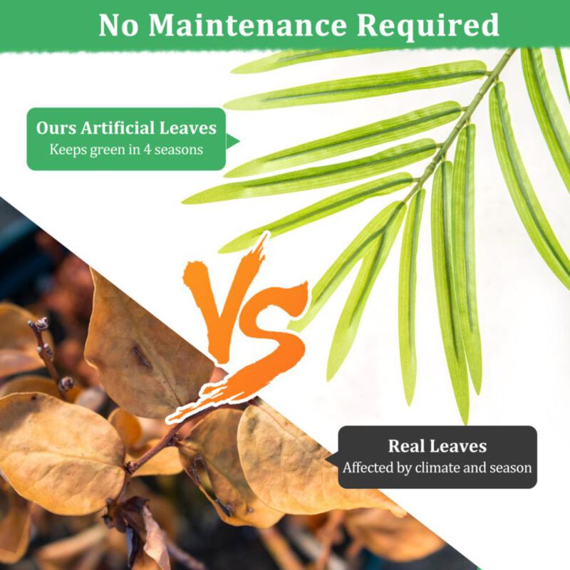 Hivvago 2 Pack 4.2 Feet Tall Artificial Palm Paradise Plant Large Fake Potted Tree