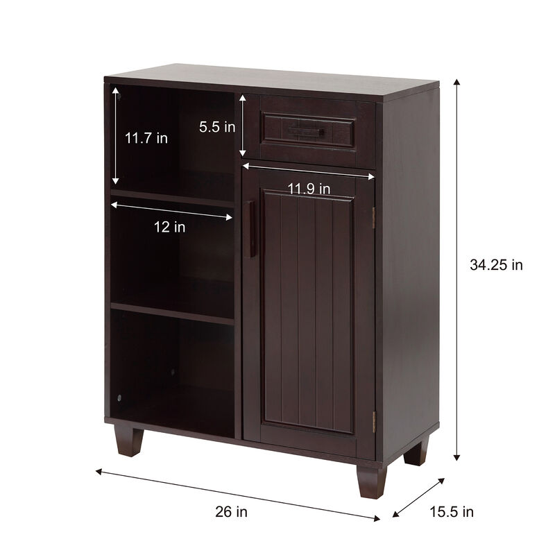 Teamson Home Catalina Wooden Floor Cabinet with Storage Drawer, Espresso