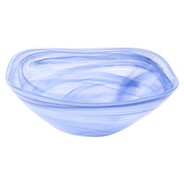 HomeRoots 10" Alabaster Glass Square Salad Bowl