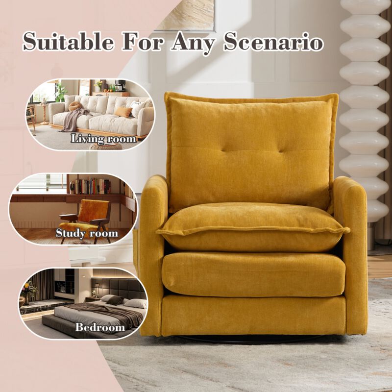 Secra Modern Chenille Swivel Accent Chair image number 3