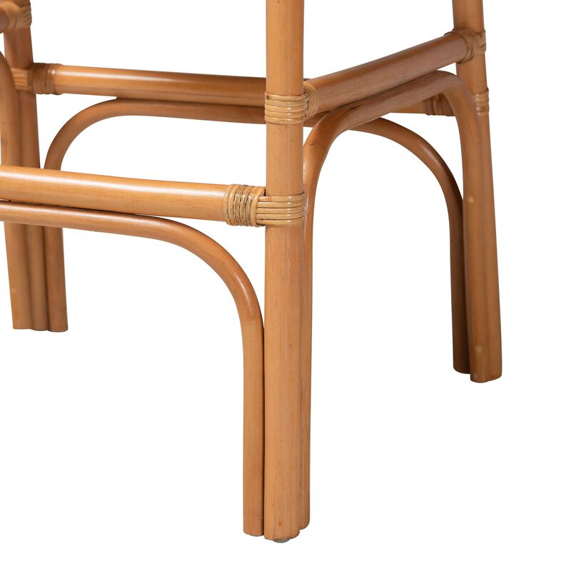 bali & pari Cedric Natural Rattan Bar Stool with Cushioned Seat image number 5