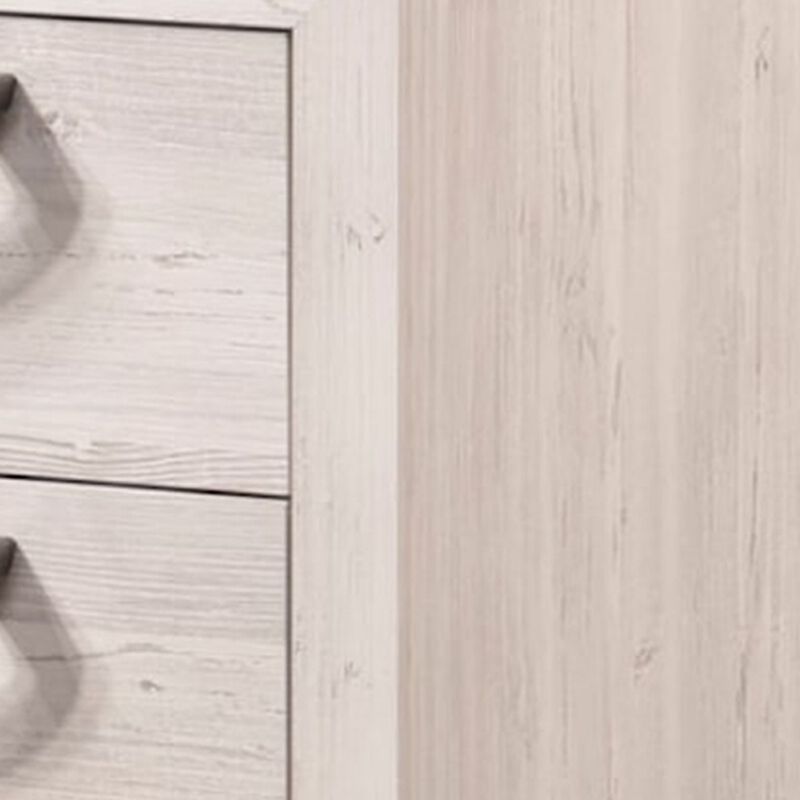 Vice 25 Inch Nightstand, Wood Frame, 2 Drawers, Metal Handles, Beige, Brown - Benzara