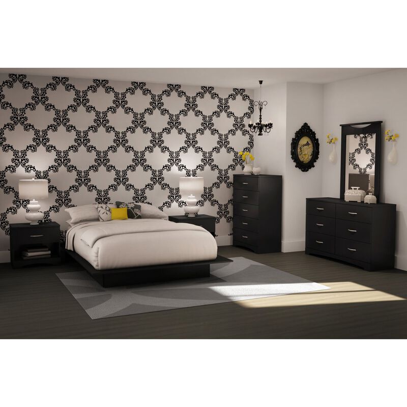 Hivvago 6-Drawer Dresser for Contemporary Bedroom in Black Finish