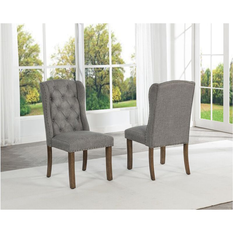 Best Quality Furniture Dinging Set With 6 Dark Grey Side Chairs And One 72 Wood Dining Table