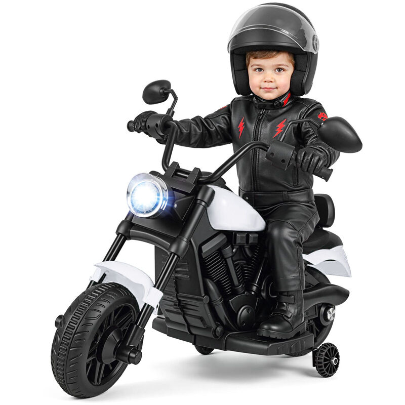 Kids 6V Ride On Motorcycle with Training Wheels Headlight and Music image number 3