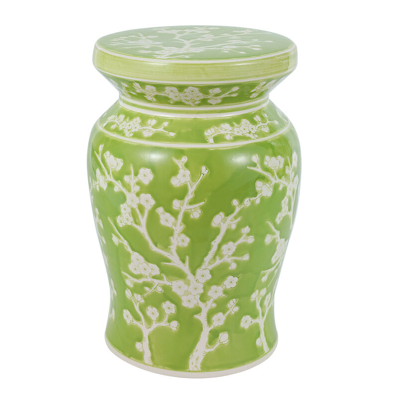 Cherry Blossom Ceramic Garden Stool