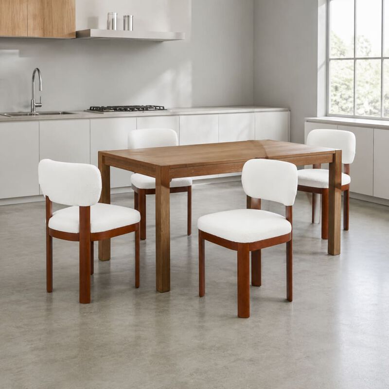 GOODSILO Farmhouse Armless Wooden Dining Chairs Set of 2, Upholstered Fabric Side Seating for Dining Room, Kitchen, Living Room & Caf&eacute; image number 3