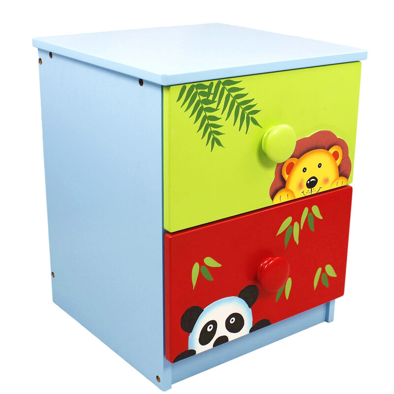 Sunny Safari Painted Night Stand with 2 Drawers, Multi image number 0