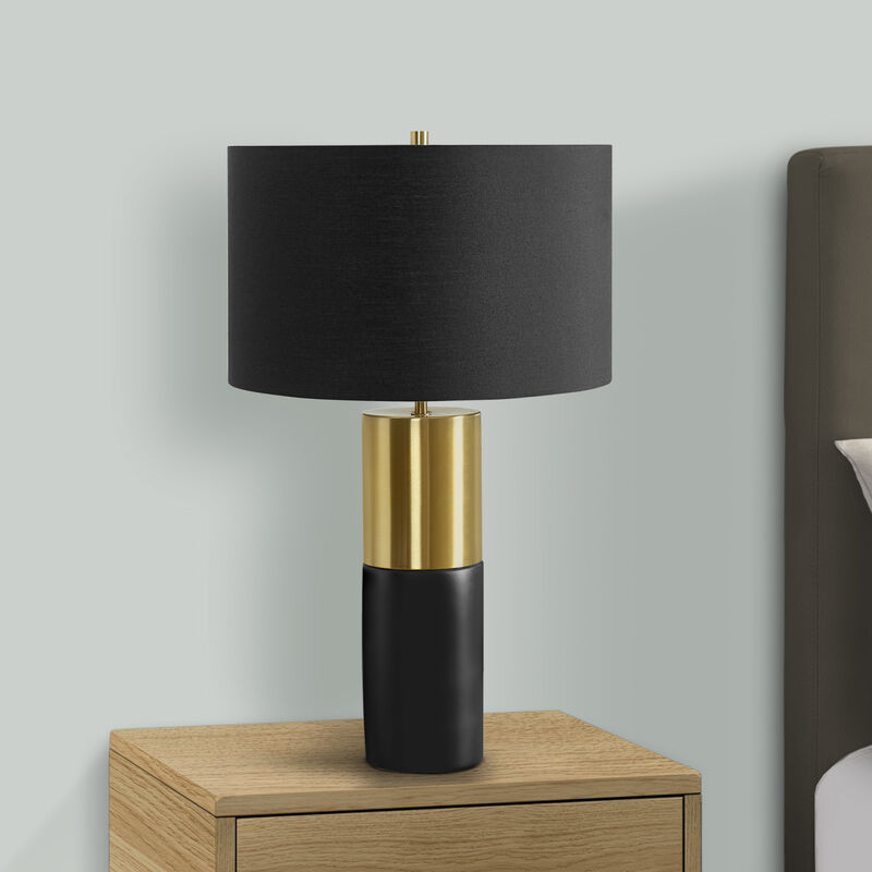 ELEMENT ACE Contemporary 25 Inch Table Lamp with Cylinder Base and Fabric Drum Shade, Adjustable 3-Way Lighting Ideal for Bedroom, Living Room and Nightstand Use image number 5