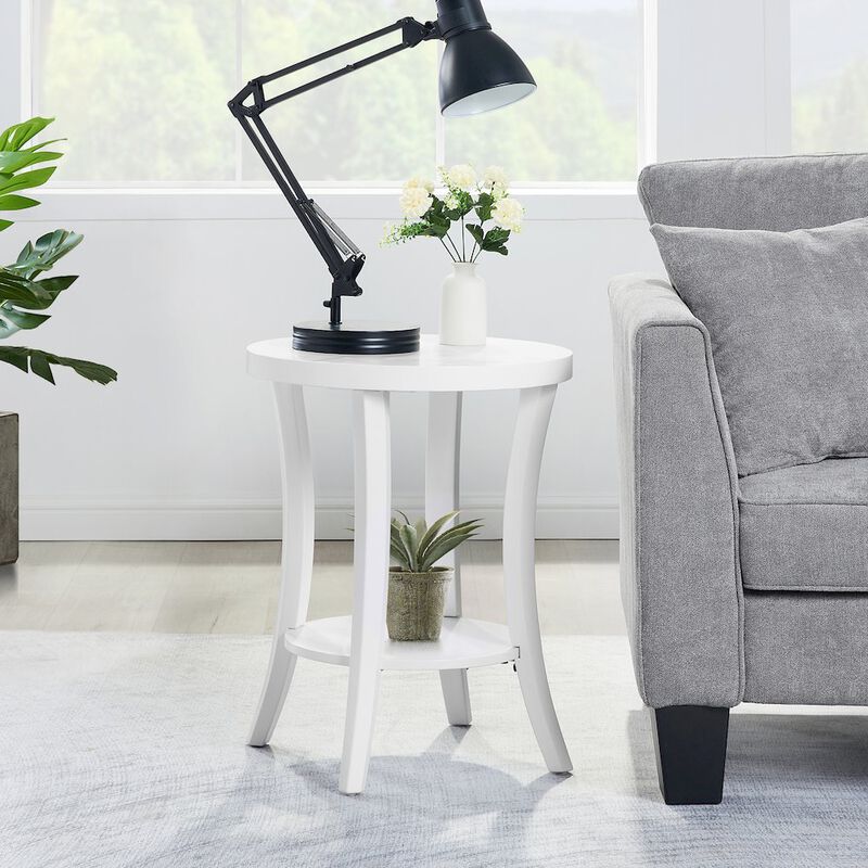 Convenience Concepts Charleston Round End Table with Shelf