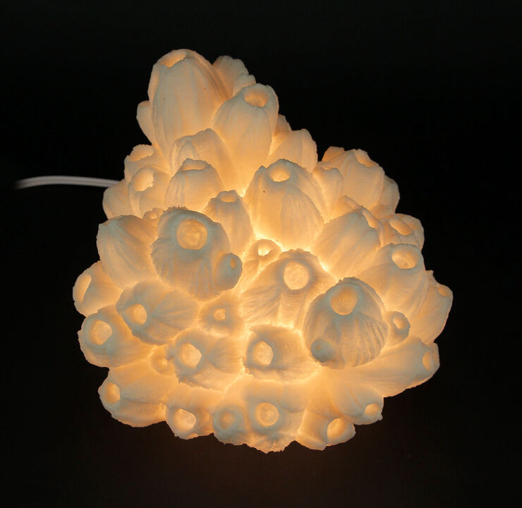 White Faux Tube Coral Decorative Coastal Art Accent Lamp