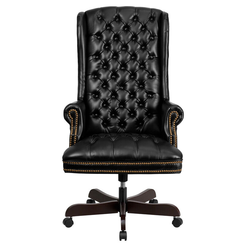 Turner High Back Traditional Fully Tufted LeatherSoft Executive Swivel Ergonomic Office Chair with Arms image number 6