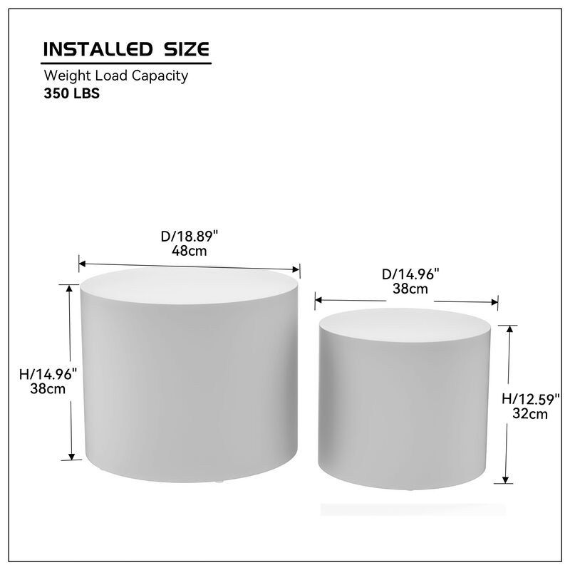 MDF Side Table Set of 2 Coffee End Table Veneer Natural Oak Finish for Living Room Office Bedroom