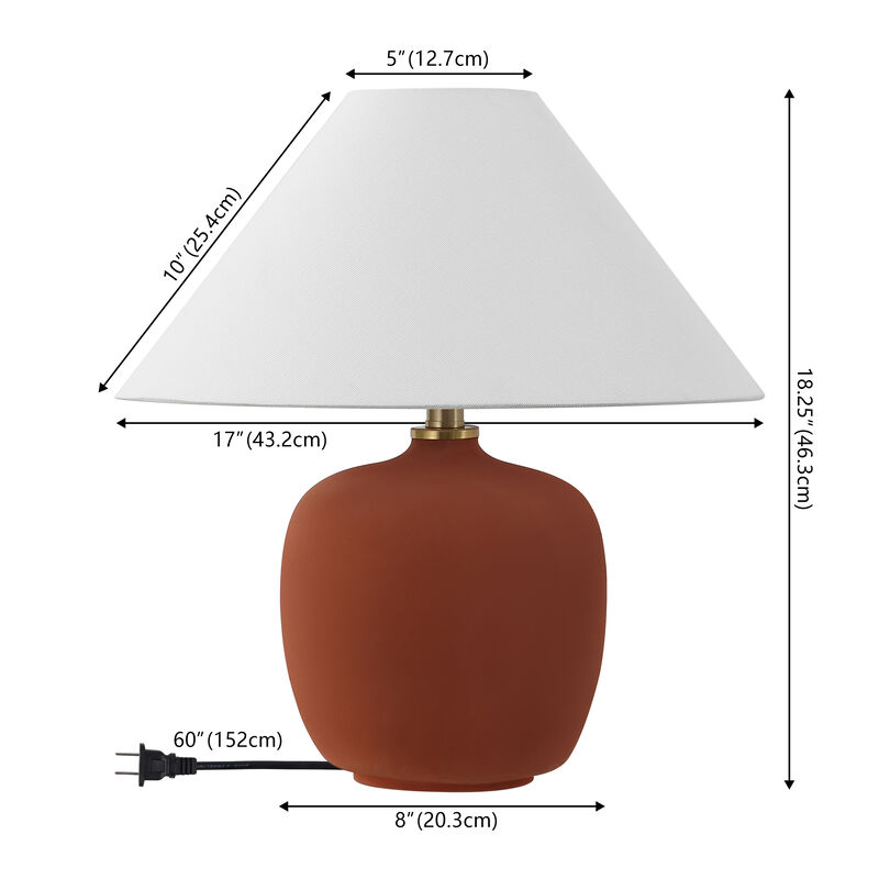 Delphi 18.25" Minimalist Scandinavian Resin/Iron LED Table Lamp