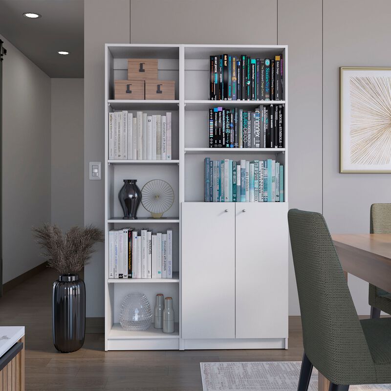 Cedar 2 Piece Living Room Set with 2 Bookcases, White