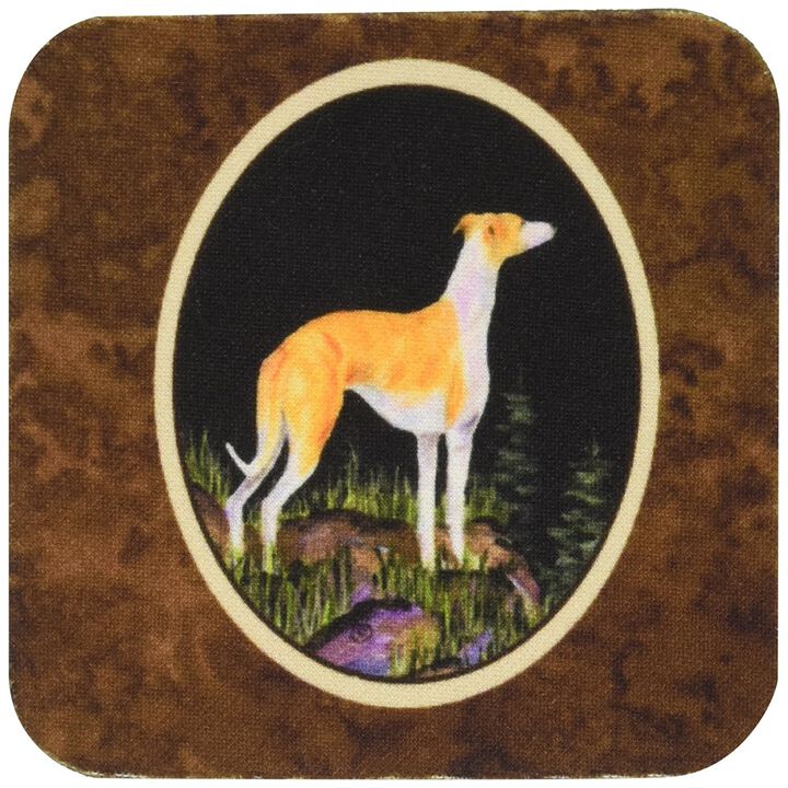 Caroline's Treasures SS8492FC Starry Night Whippet Foam Coasters Set of 4 (Set of 4), 3.5 H x 3.5 W, Multicolor