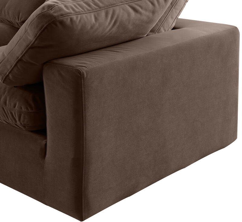 Meridian Furniture Comfy Brown Velvet Modular Corner Chair